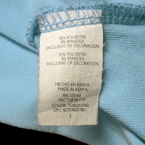 Light Blue Daisy Fuentes Size Small Tee with Mesh Cap Sleeves - Picture 6 of 10